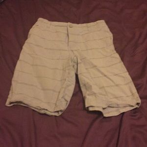 Grey and white striped shorts